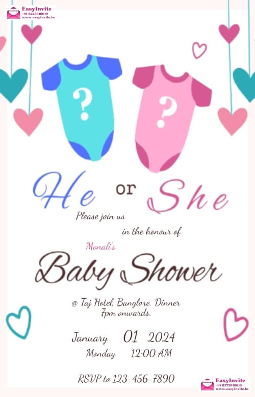 Tropical Paradise Baby Shower Invitation Card - EasyInvite