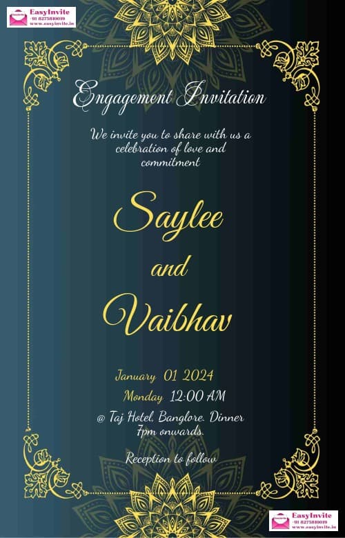 Floral Engagement Invitation - Personalize Today!