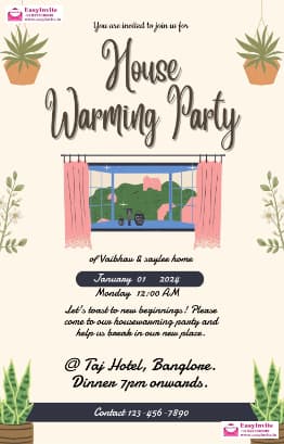 Free Housewarming Invitation Card Maker - EasyInvite