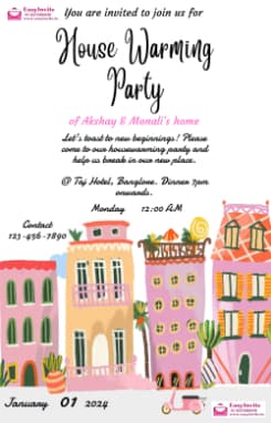Free Modern Housewarming Invitation Card Maker - EasyInvite