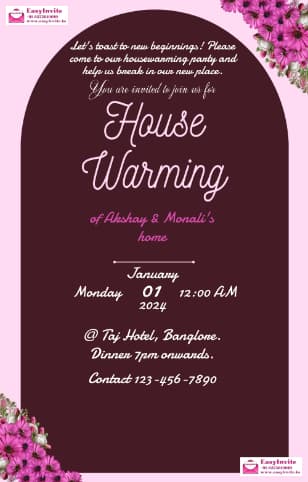 Create Custom Housewarming Invitations for Free - EasyInvite