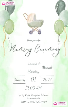 naming ceremony invitation card wording