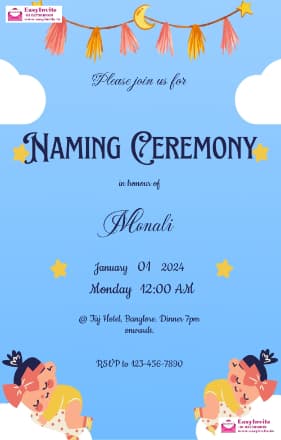 naming ceremony invitation card template