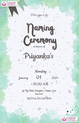 naming ceremony invitation card maker